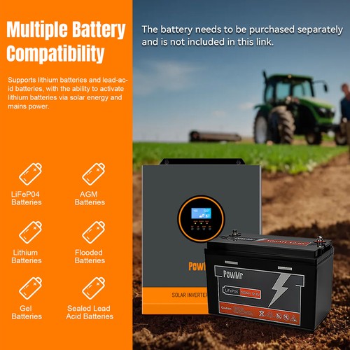 3000W 24V Solar Hybrid Inverter 110Vac 80A MPPT Solar Charger PV 450V Controller