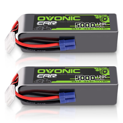 2x Ovonic 22.2V 120C 6S 5000mAh Lipo Battery EC5 for RC Car Airplane Jet Heli 