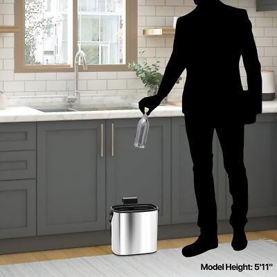 MoNiBloom 1.3-Gallon Small Hanging Trash Can for Kitchen Bathroom Bedroom Liv...