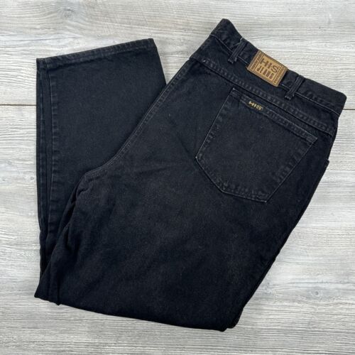 VTG H.I.S. Jeans Mens 48x30 Black Dark Wash Straight Leg VTG H.I.S. Jeans Mens 48x30 Black Dark Wash Straight Leg