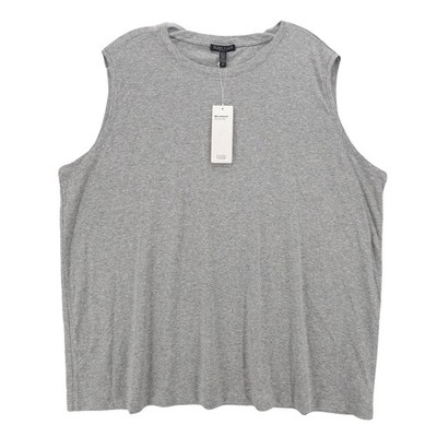 NWT EILEEN FISHER Microtencel Stretch Rib Sleeveless Top DKPRL Gray Heather 3X