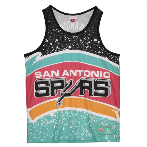 Майка Mitchell & Ness Teal NBA San Antonio Spurs Jumbotron Mesh Tank
