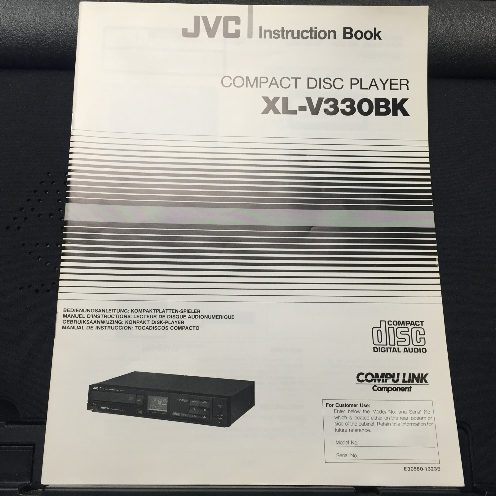 Original Owner Manual for the JVC XL-V330BK CD Player | eBay