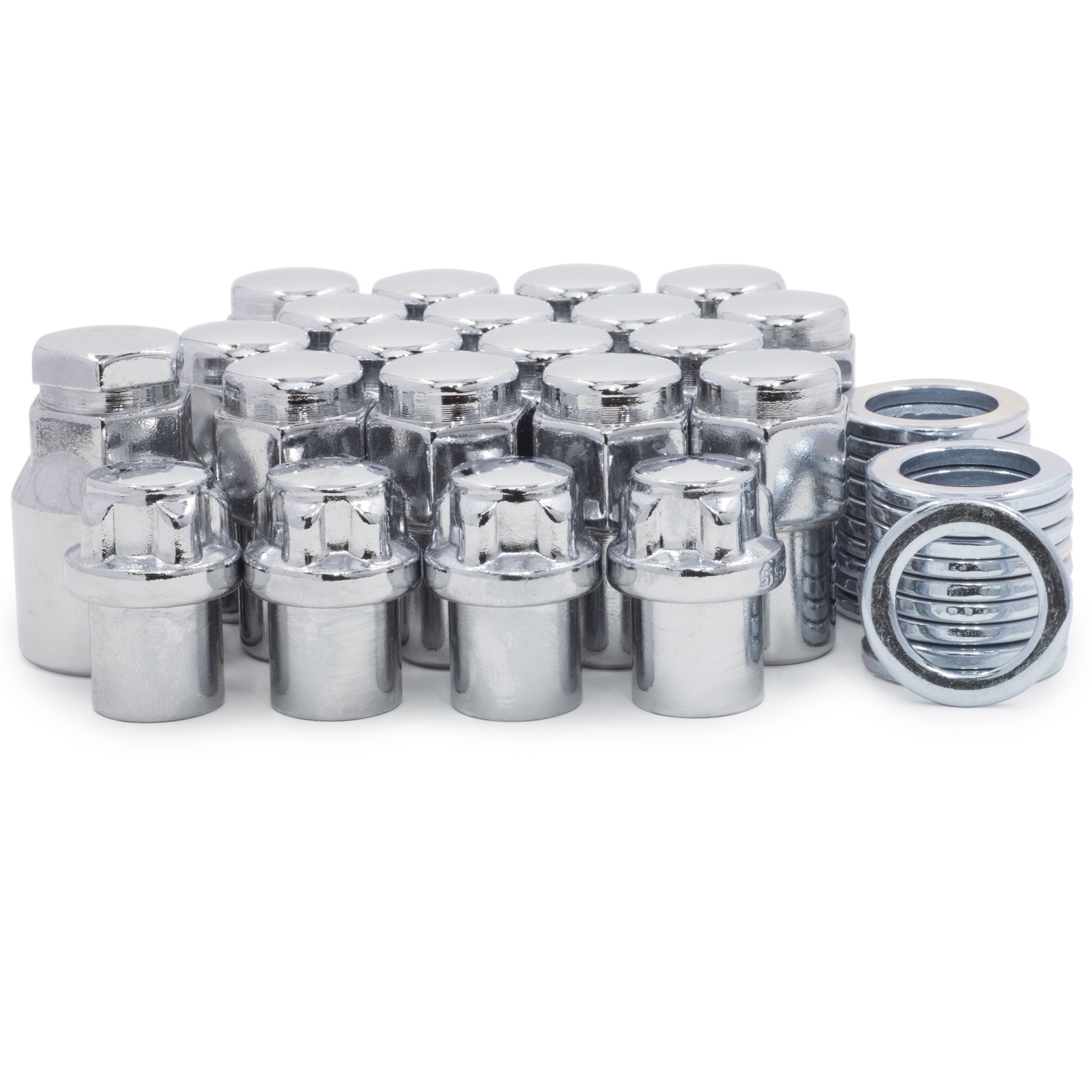 Lug Nuts & Locks 12x1.5 Chrome Flat Top Mag .75 Shank Standard Washer