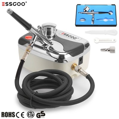 ESSGOO Airbrush Kompressor Komplett Set Druckluftschlauch Airbrushpistole