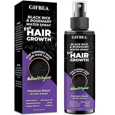Organic Black Rice Water for Hair Growth,5oz Large Volume Rosemary Water Spray