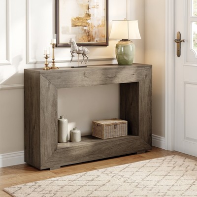 Rustic Console Sofa Table with Anti-Tilt Design for