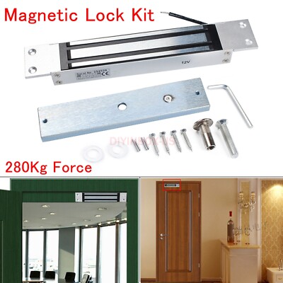 280kg/650lbs Concealed Magnetic Single Door Lock DC 12V Security Access Control 
