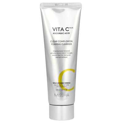 Vita C Plus Ascorbic Acid, Clear Complexion Foaming Cleanser, 4.05 fl oz (120