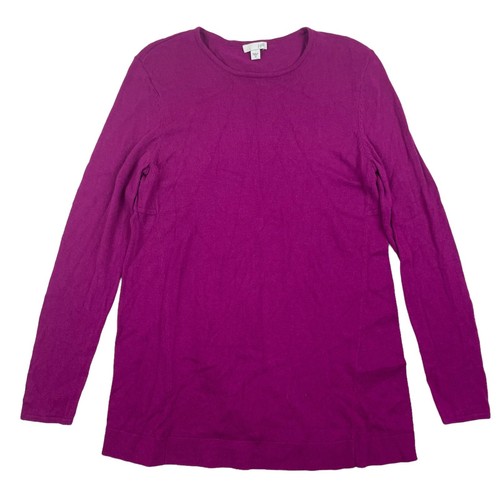 J. Jill Magenta Long Sleeve Sweater Top Crew Neck Sz XS Cotton Viscose Nylon