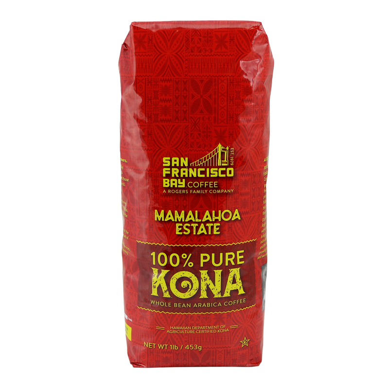 San Francisco Bay Mamalahoa Estate Pure Kona Whole Bean Med Roast Coffee 1 Lb