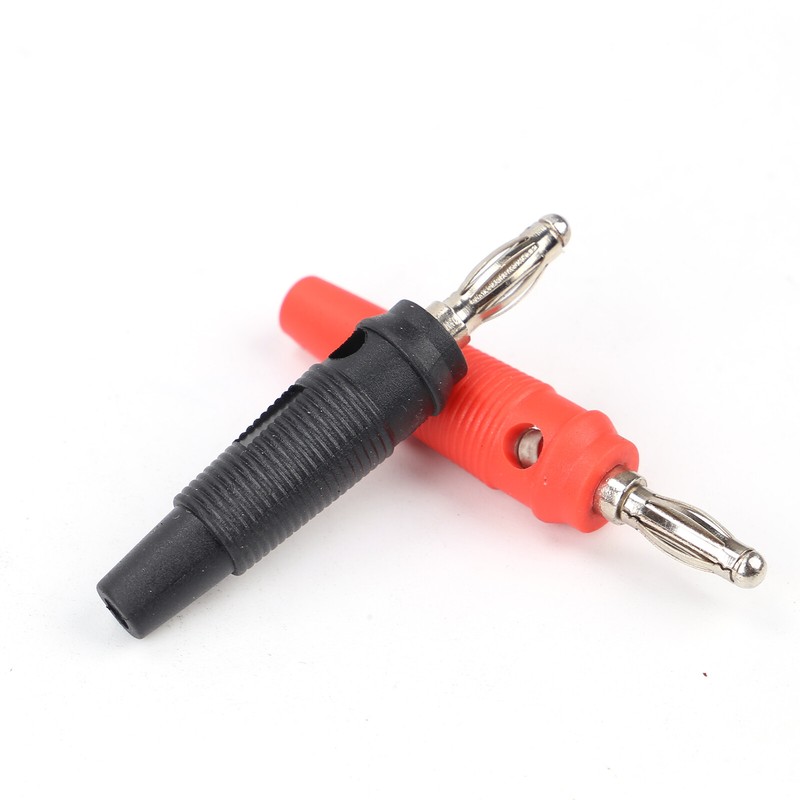 10x Bananenstecker schraubbar Labor - Büschelstecker schwarz gefedert,