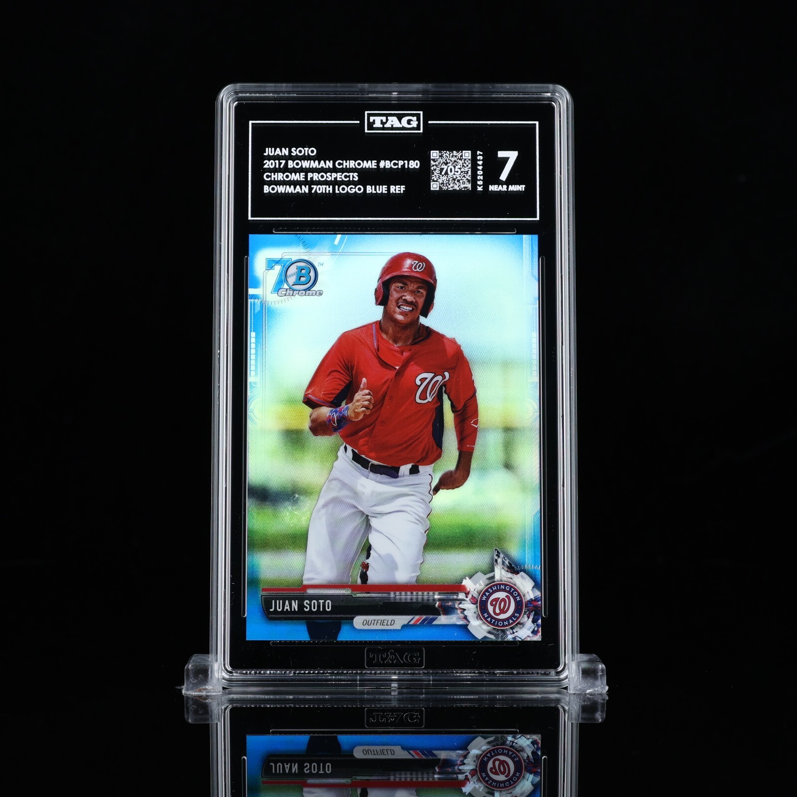 スポーツ選手 MLB 2017 JUAN SOTO CHROME ref PSA 10 JUAN SOTO 2017 Bowman Chrome Prospects BLUE REFRACTOR