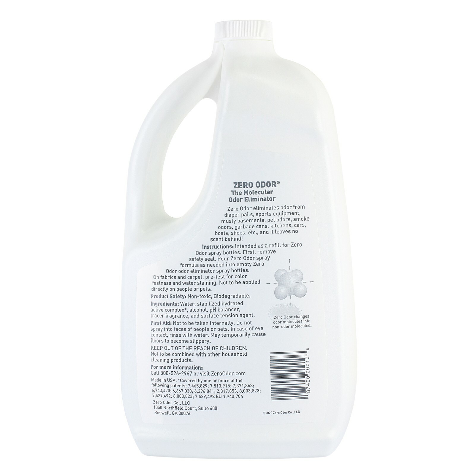 Zero Odor General Household Odor Eliminator Refill Pack, 64-Ounce, 2-Pack