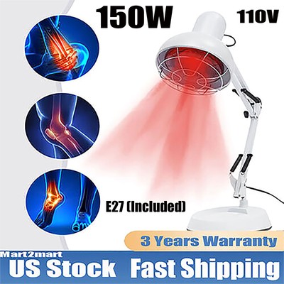 150W IR Infrared Red Heat Light Therapy Bulb Lamp Muscle Pain Relief Floor Stand