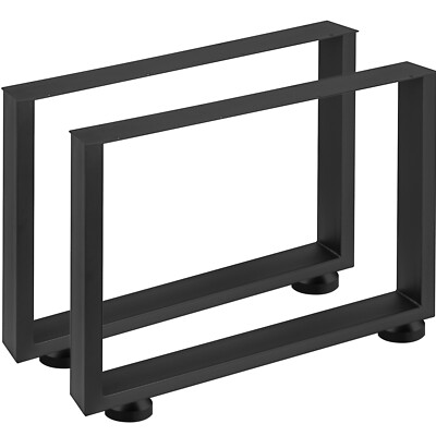 VEVOR 2X Table Legs Metal 28''HX31''W Dining Table Legs 3.1'' Box Section Black