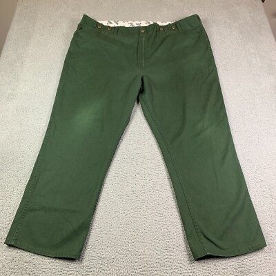 VTG Ben Davis Pants Mens 52 (50x30) Green Tough Workwear Suspender Tabs 90s USA