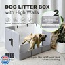HQ4US 4LEGS Dog Litter Box, Pee Pad Holder Foldable, Indoor Dog Potty Tray for Puppy and Medium Dogs, High Walls, Seamless, No Assembly, Waterproof, Easy to Clean, No Spill,Portable for Travel