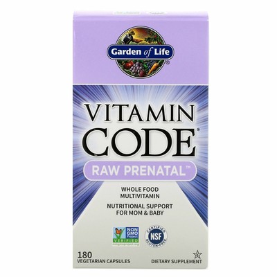 Garden of Life Vitamin Code Raw Prenatal 180 вегетарианских капсул без молока, нет