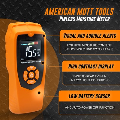 Pinless Moisture Meter, Wood Moisture Meter for Walls, Drywall, Wood and Masonry