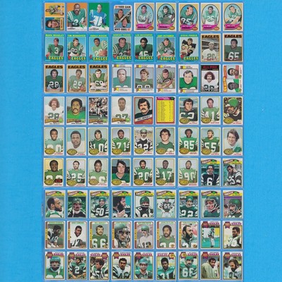 Huge Vintage Philadelphia Eagles Lot (81 cards EX-NM) Topps Football Carmichael+