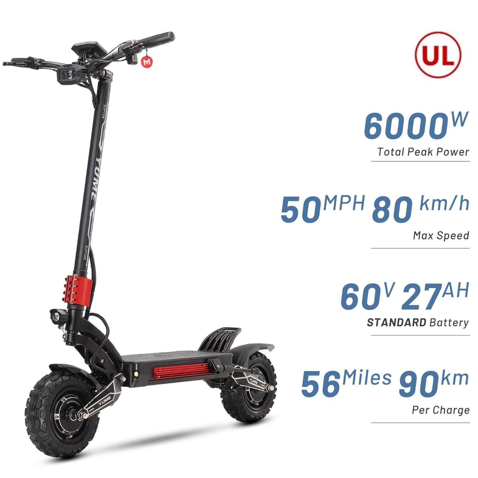 YUME 6000W Dual Motor Electric Scooter 11