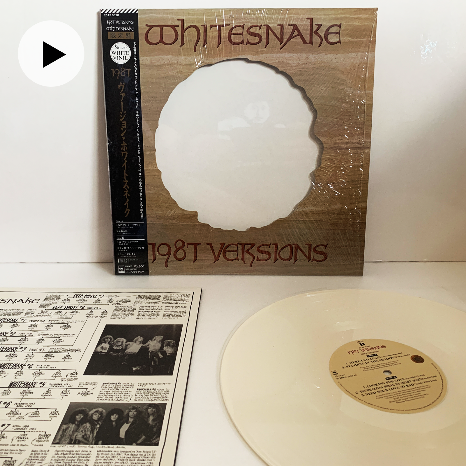 12” Whitesnake 1987 Vesrions 23AP3390 CBS SONY /00250 Whitesnake 1987 Versions 12x12 Album Cover Replica Poster