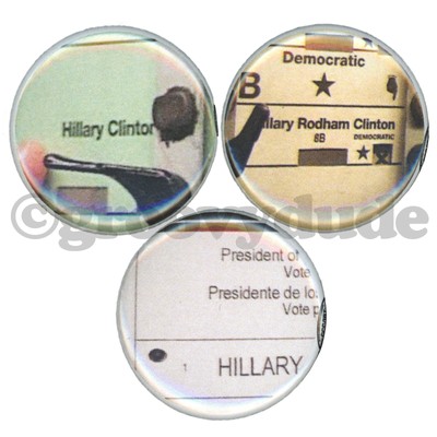 Vote Democratic 3 Official Hillary Clinton Andrew Sloat Pin Pinback Button Lot