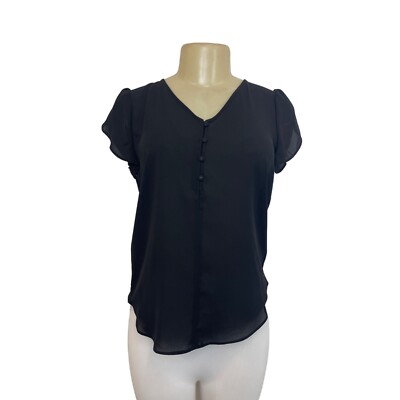 Philosophy Women's Black Short Sleeve Blouse Shirt Sz Xs- NWT