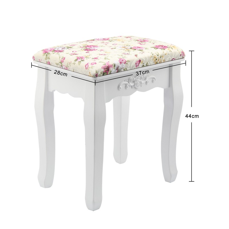 Rose Soft Padded Dressing Table Stool Piano Bedroom Rest ...