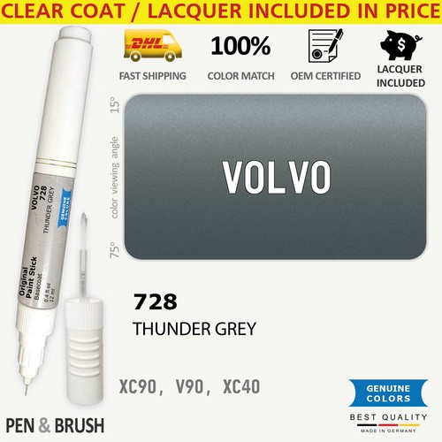 印泥　八色 728 Touch Up Paint for Volvo Gray XC90 V90 XC40 THUNDER GREY