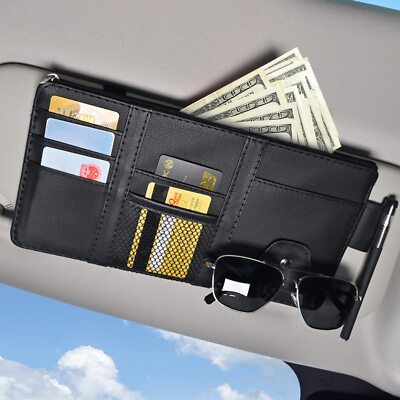 Bolsillo organizador para visera de coche para tarjetas de gafas de sol