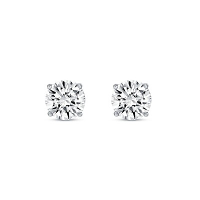 Pre-owned Shine Brite With A Diamond 3.5 Ct Round Earrings Studs Solid 14k White Gold Brilliant Cut Screw Back Basket In White/colorless