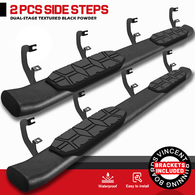 FOR 19-25 Silverado/Sierra Crew Cab Side Step Curved 4.3'' Running Board Nerf Bar