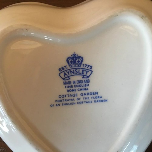 Aynsley “ Cottage Garden” Heart Shaped Dish Set Of 2