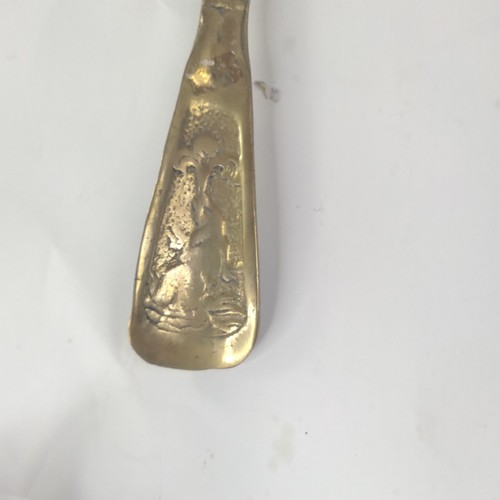 Vintage Solid Brass Rope Design 7" Shoe Horn Rabbit  Fish Design