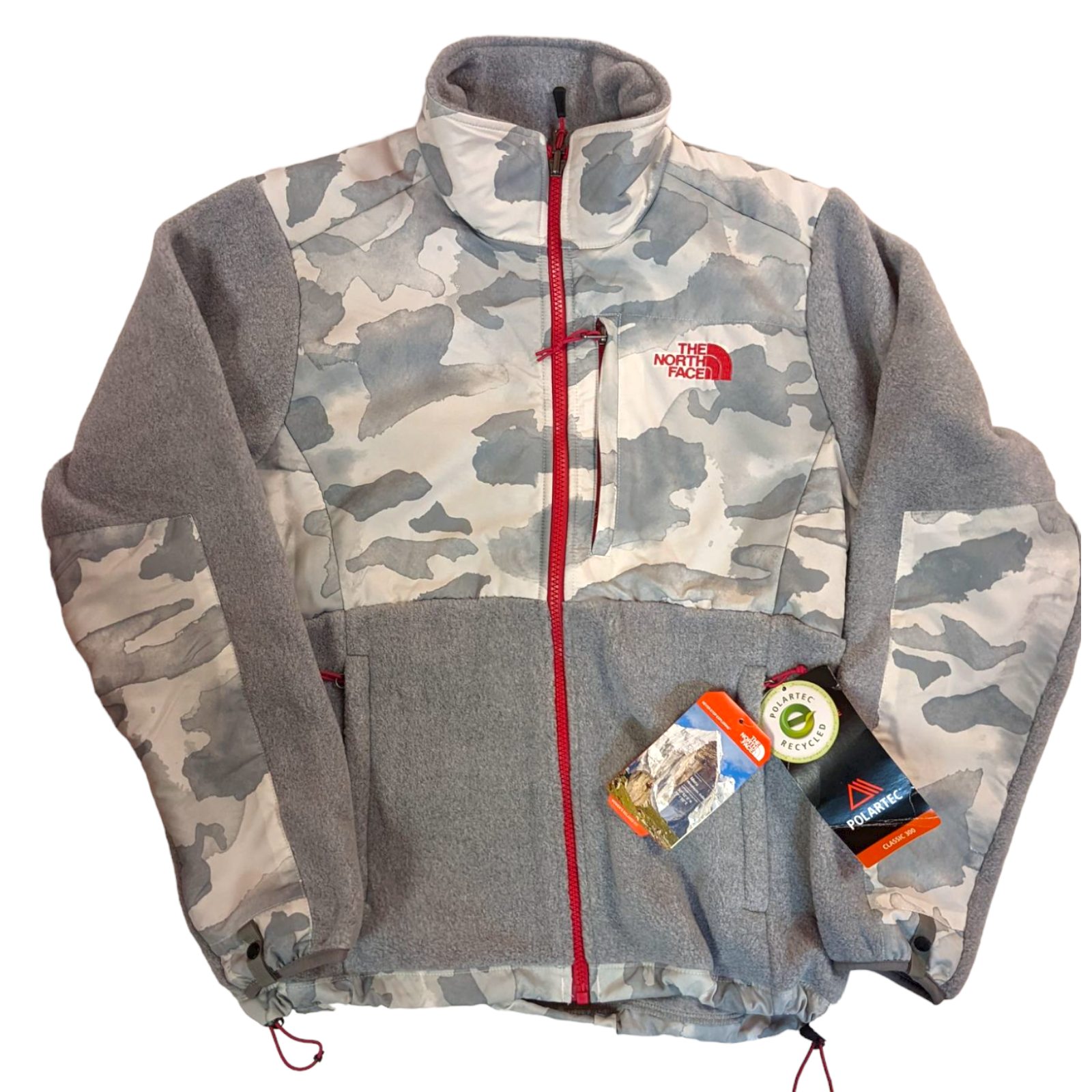 The North Face Women's Full Zip Denali Polartec Fleece Jacket Grey Camo Small