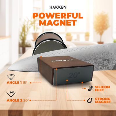 HAKKEN Rolling Knife Sharpener Kit with Diamond Sharpening Stone for kitchen knife sharpener - Best tool for kitchen. Professional knife sharpener kit. Additional Image