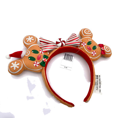 US Disney Parks Minnie Ears Bow Mickey Mouse Christmas Gingerbread Headband 2020