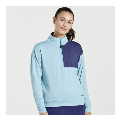 Saucony Women Sunday 1/4 Zip Rainfall Heather L Одежда