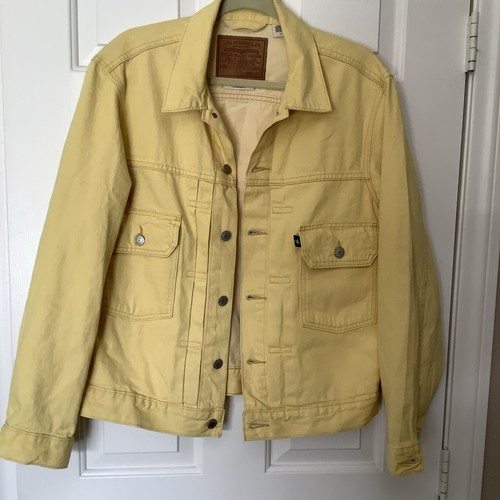 LEVI'S Trucker Jacket Denim Lemon Tag Mens Size Medium 100% Cotton