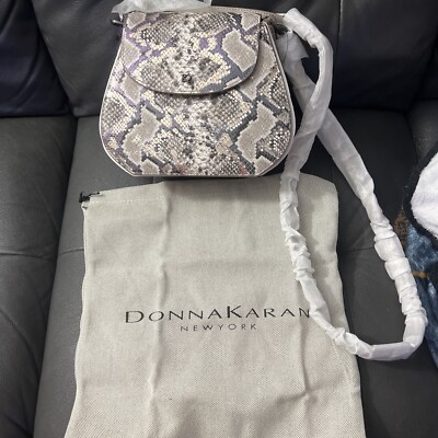 DONNA KARAN Collection Handbag Gray Python Snakeskin New Tags $350
