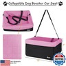 JESPET and GOOPAWS Dog Booster Seats for Cars, Portable Dog Car Seat Travel Carrier with Seat Belt for 24lbs Pets (Pink-16 L x 13