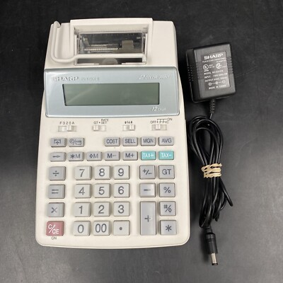 Sharp EL-1750P III 2 Color Printing Calculator Desktop Adding Machine Accounting