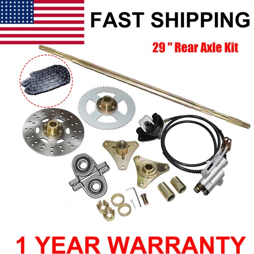 Drift Trike Go Kart Rear Live Axle Kit, Sprocket & Hub, Brake Assembly,Chain,Hub