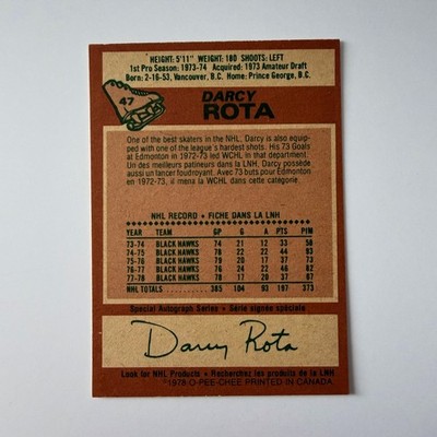 1978 O-Pee-Chee Hockey #47 Darcy Rota