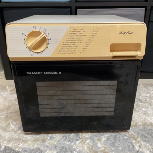 Vintage Sharp Carousel II Half Pint Dorm Compact Microwave Oven CLEAN TESTED