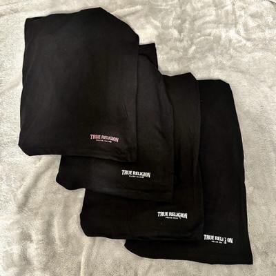 Pack of 4 True Religion T-Shirts, Black, Crewneck, Never Worn, Men s Large