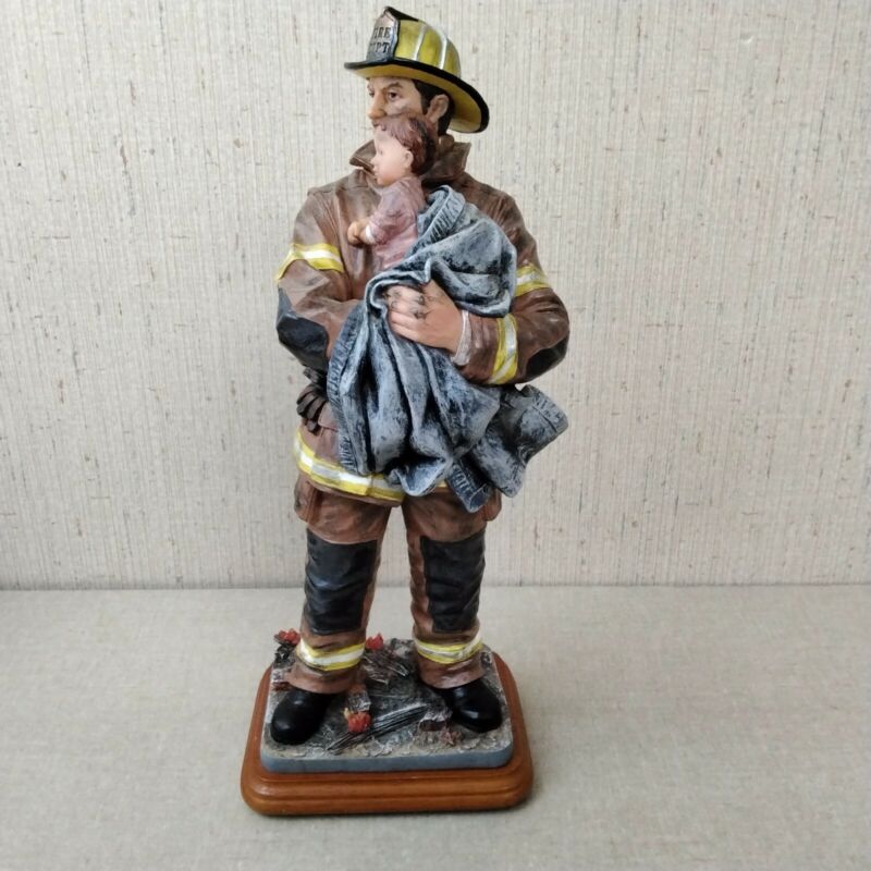 Red Hats Image Of Heroism Fireman Statue 13 Inches