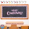 Whaline 68Ft Pink Christmas Bulletin Border Sticker Winter Holiday Decoration Borders Snowflake Snowman Wave Trim Border Self-Adhesive Label Sticker for Xmas School Classroom Office Chalkboard, 60Pcs